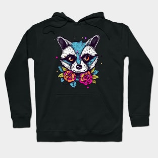 Bright Flower Raccoon Hoodie